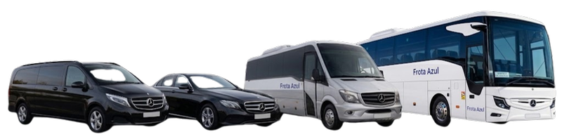 Gama de veículos Frota Azul, do sedan executivo ao autocarro de turismo